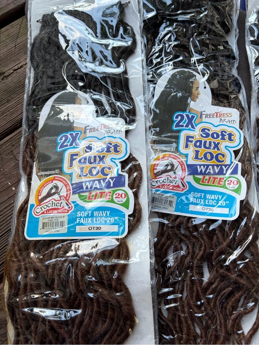 Soft Faux Loc Wavy Crochet Hair - Brown